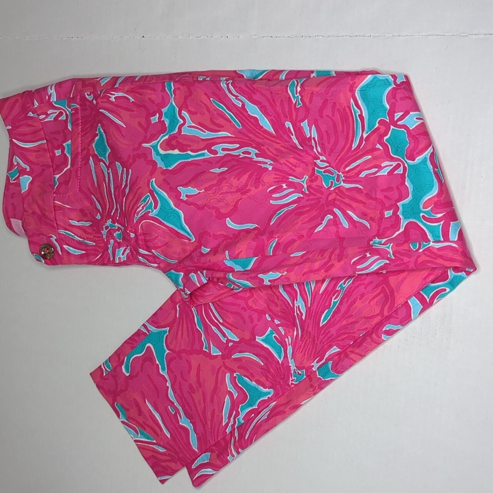 Lilly Pulitzer Kelly skinny ankle pants pink blue coral